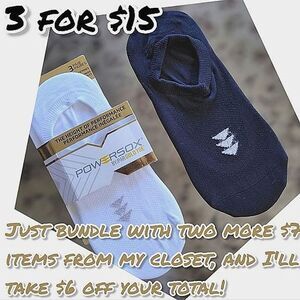NWT Powersox No-Show Liners 3-Pack minus one pair